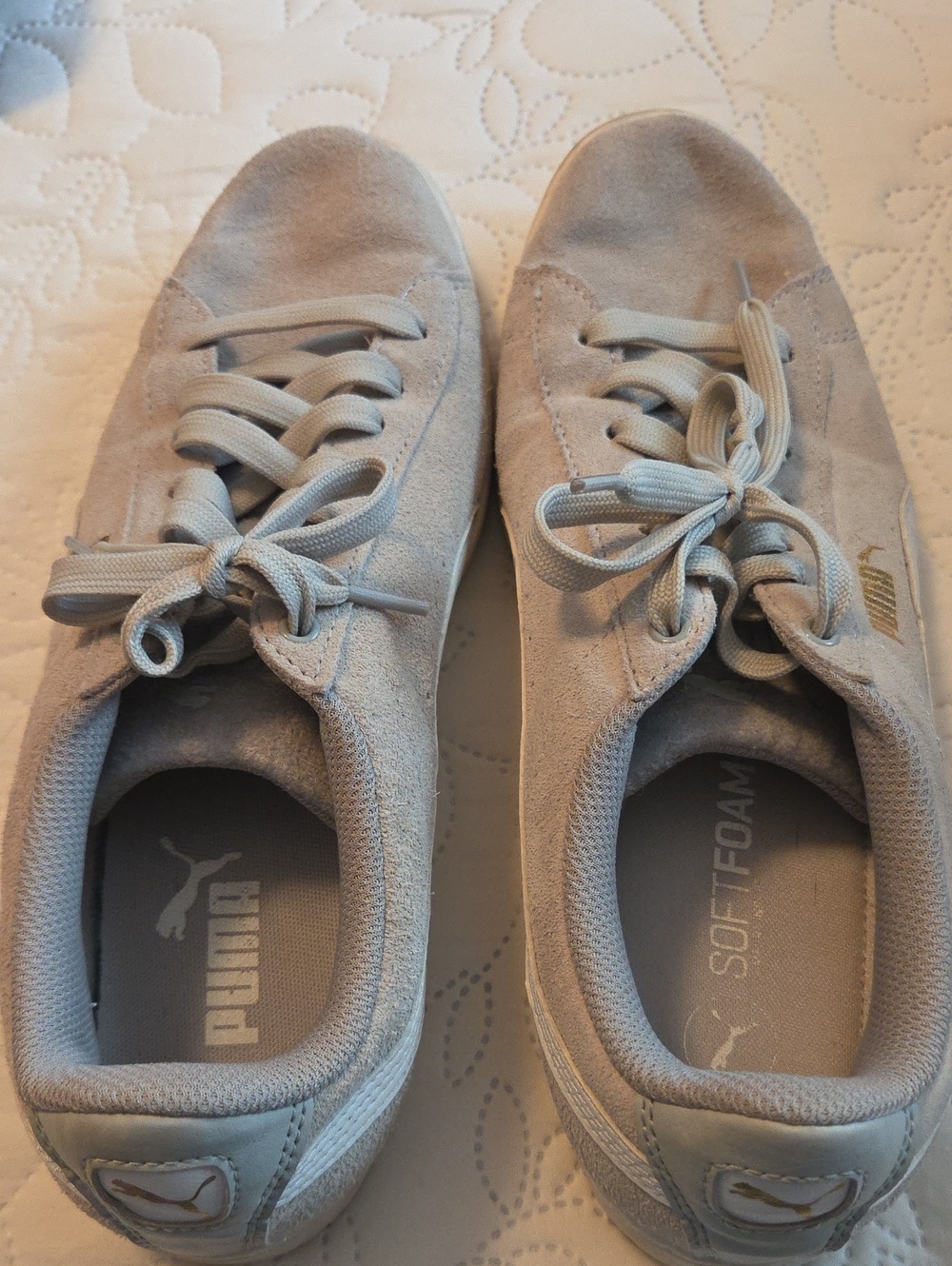 Puma Light Tan Women's Suede Sneakers